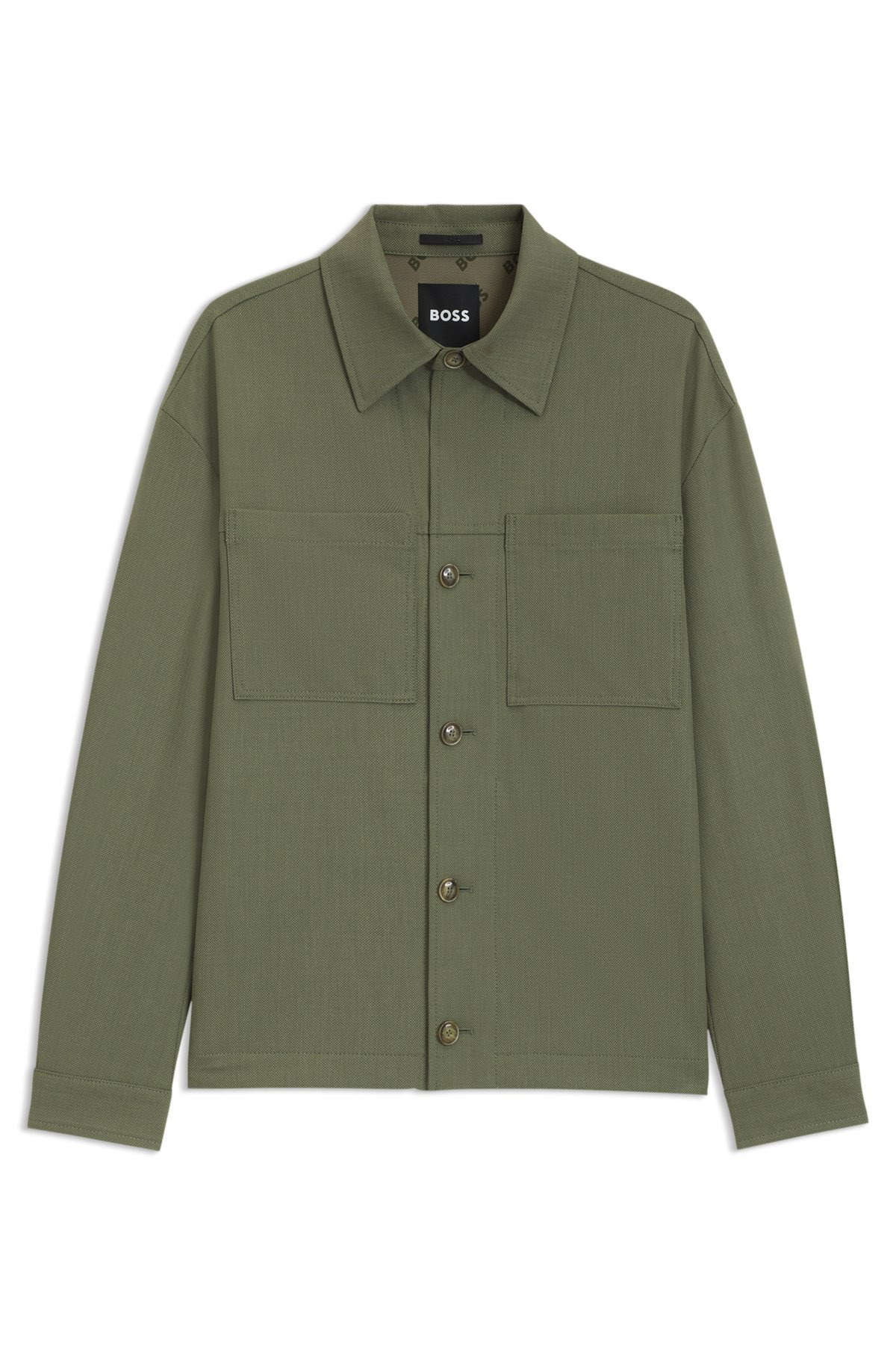 RELAXED-FIT OVERSHIRT IN MACHINE-WASHABLE PERFORMANCE-STRETCH FABRIC - 1