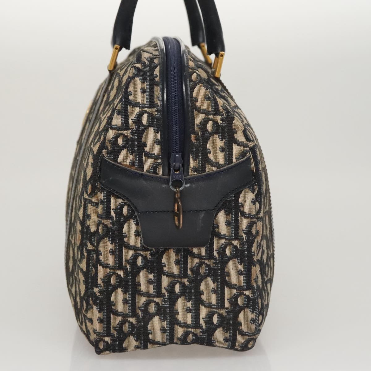 DIOR Trotter Canvas Hand Bag Navy Gold - 3
