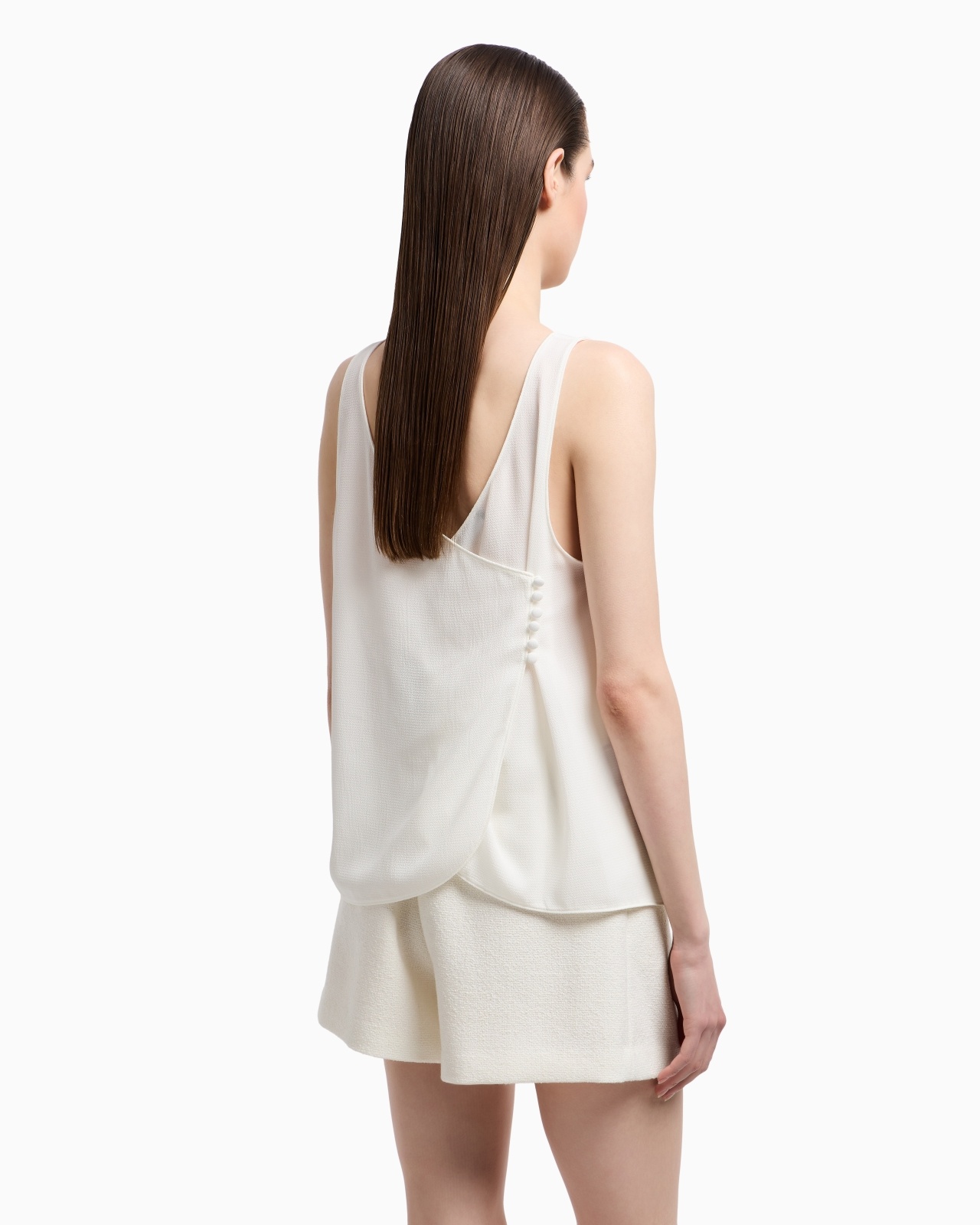 TOP WITH FLUID CRÊPE PANEL AT THE BACK - 3