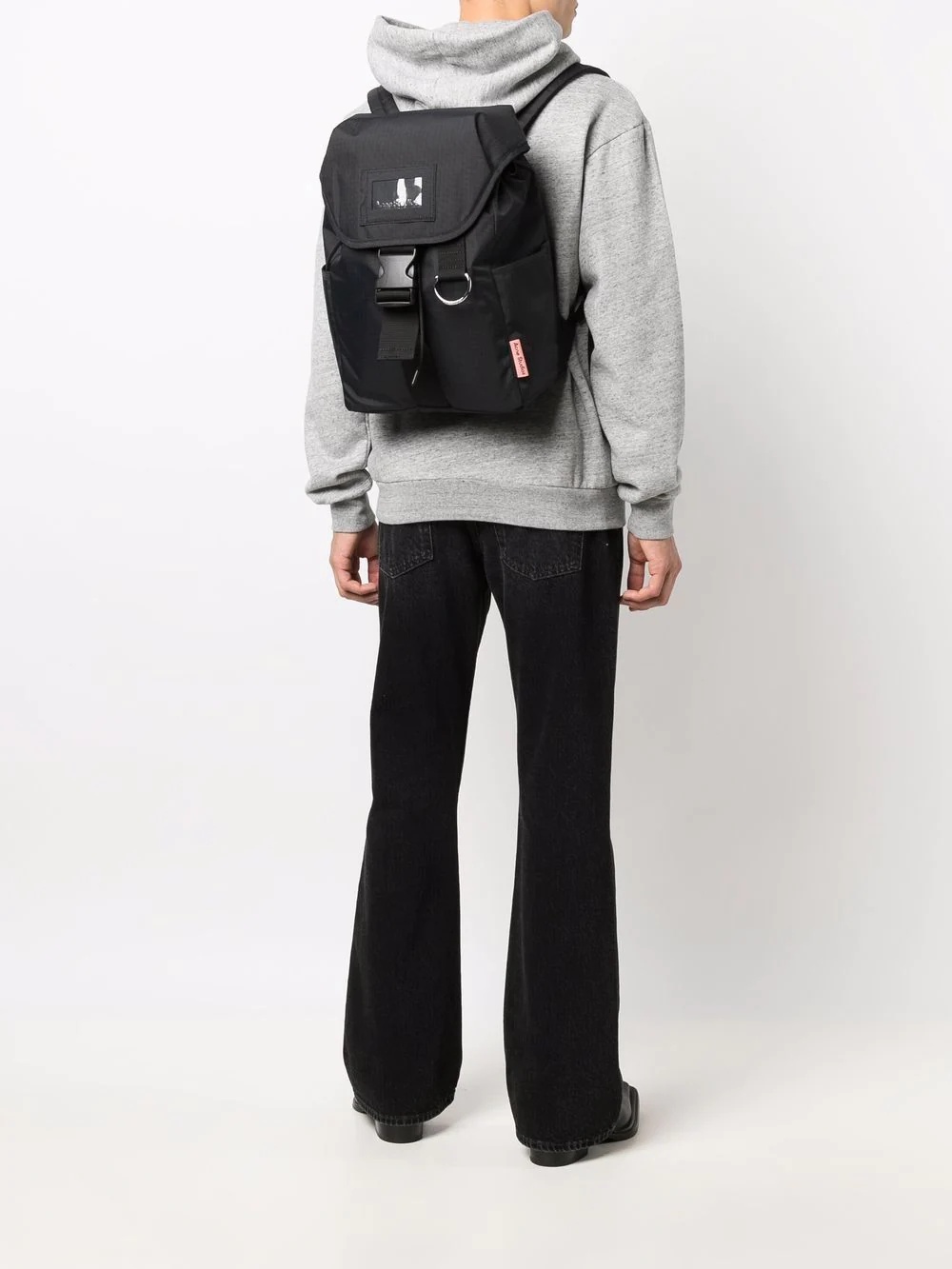 grid-pattern buckled backpack - 2