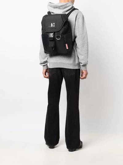 Acne Studios grid-pattern buckled backpack outlook