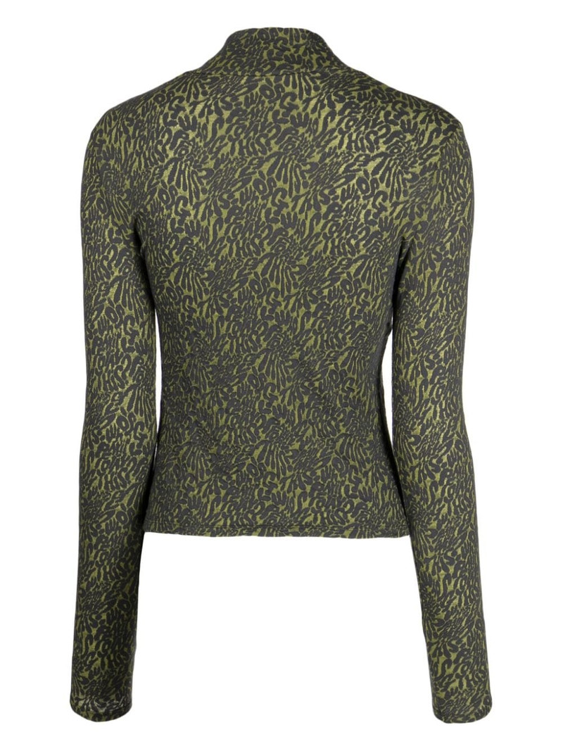 ECKHAUS LATTA Shrunk mock-neck cotton blend top outlook