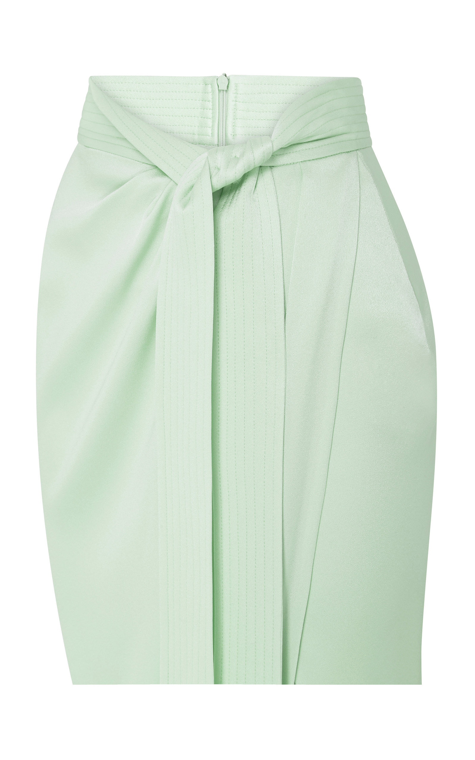 KELTON draped satin crepe skirt green - 3