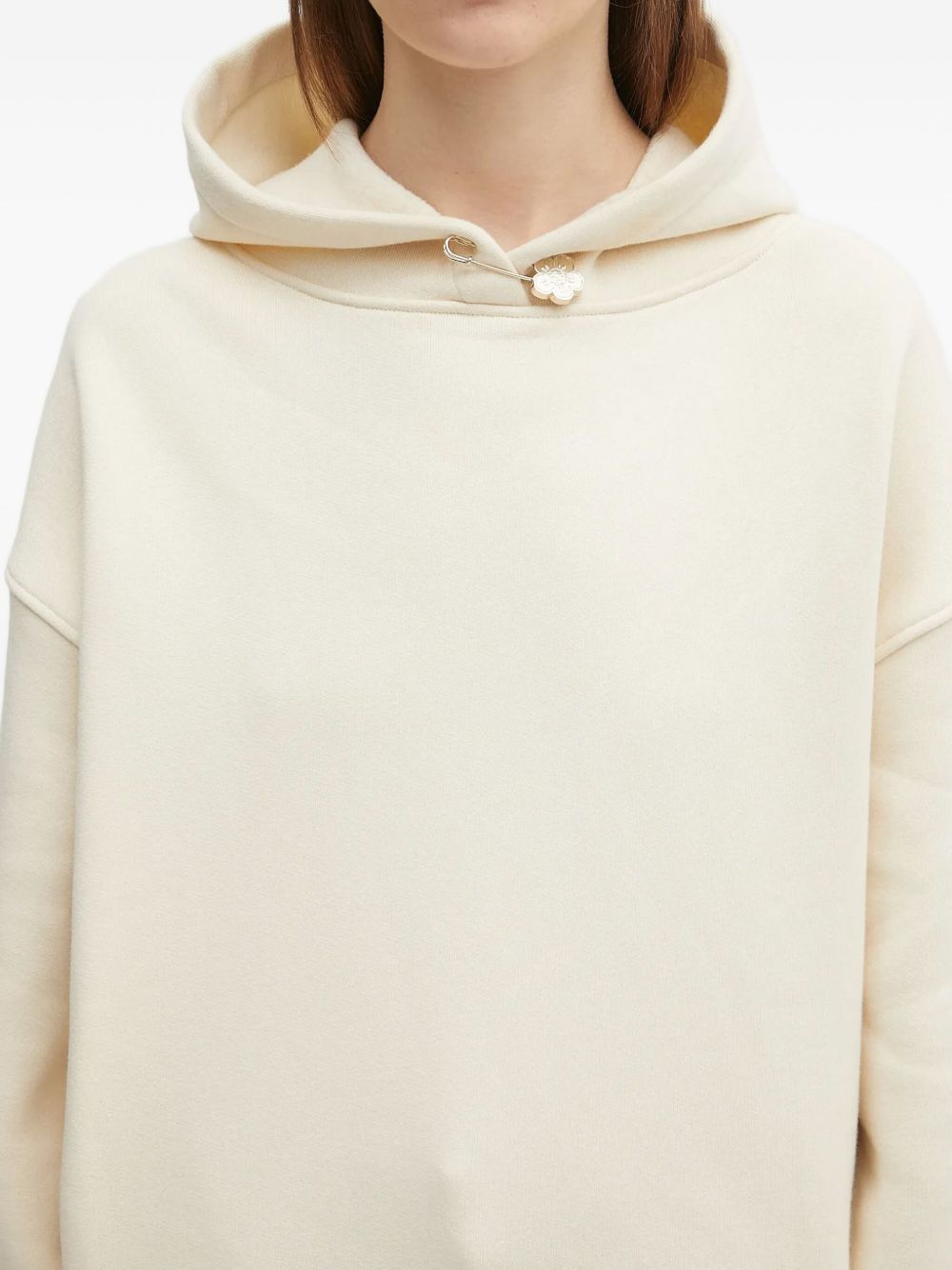 safety-pin long-sleeve hoodie - 4