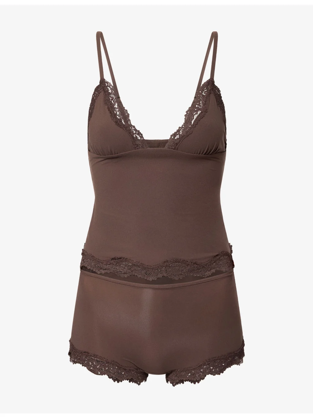 Fits Everybody Lace-Trim Jersey Cami And Shorts Set - 1