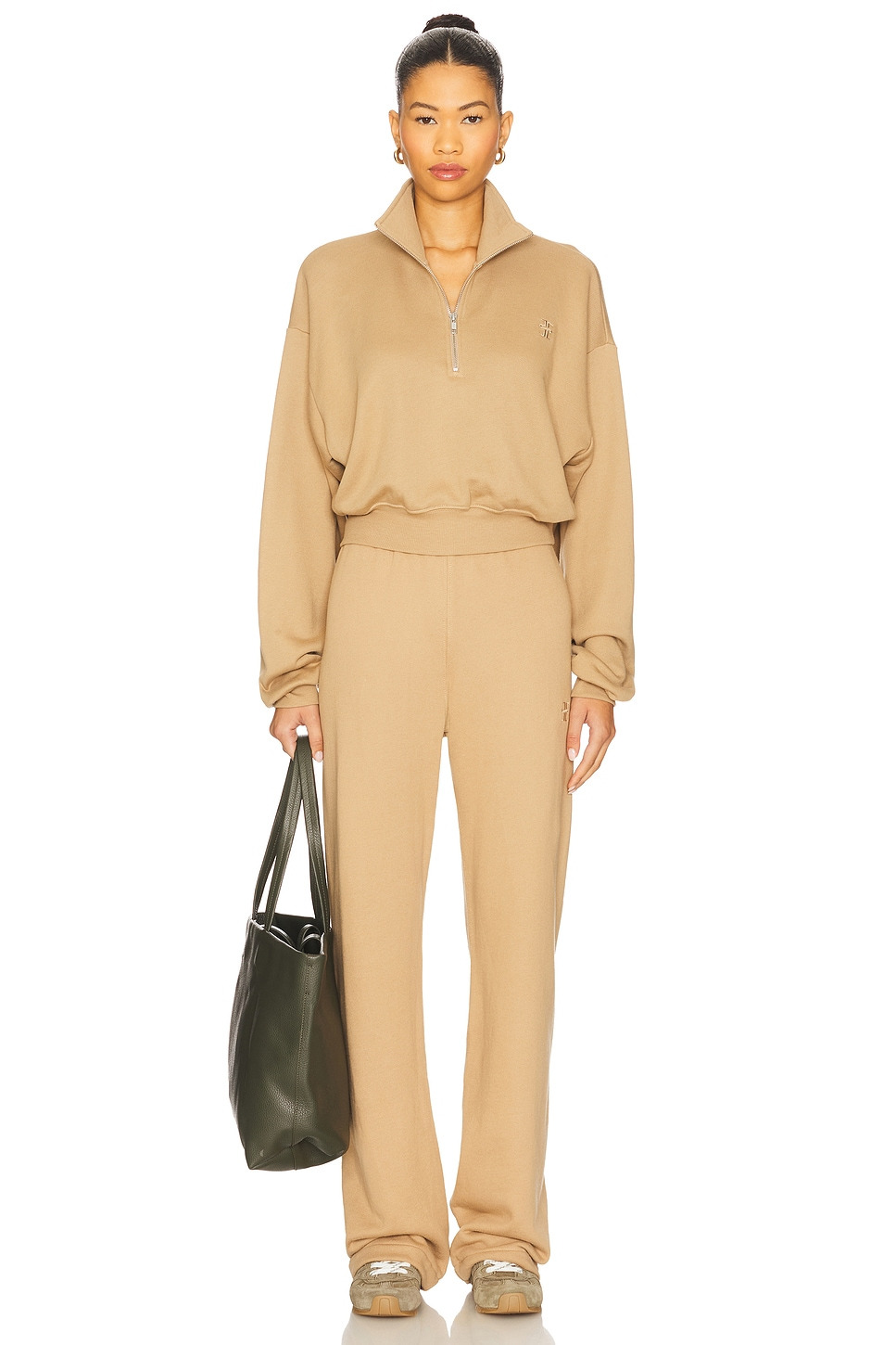 Cropped French Terry Half-zip Sweatshirt - 4