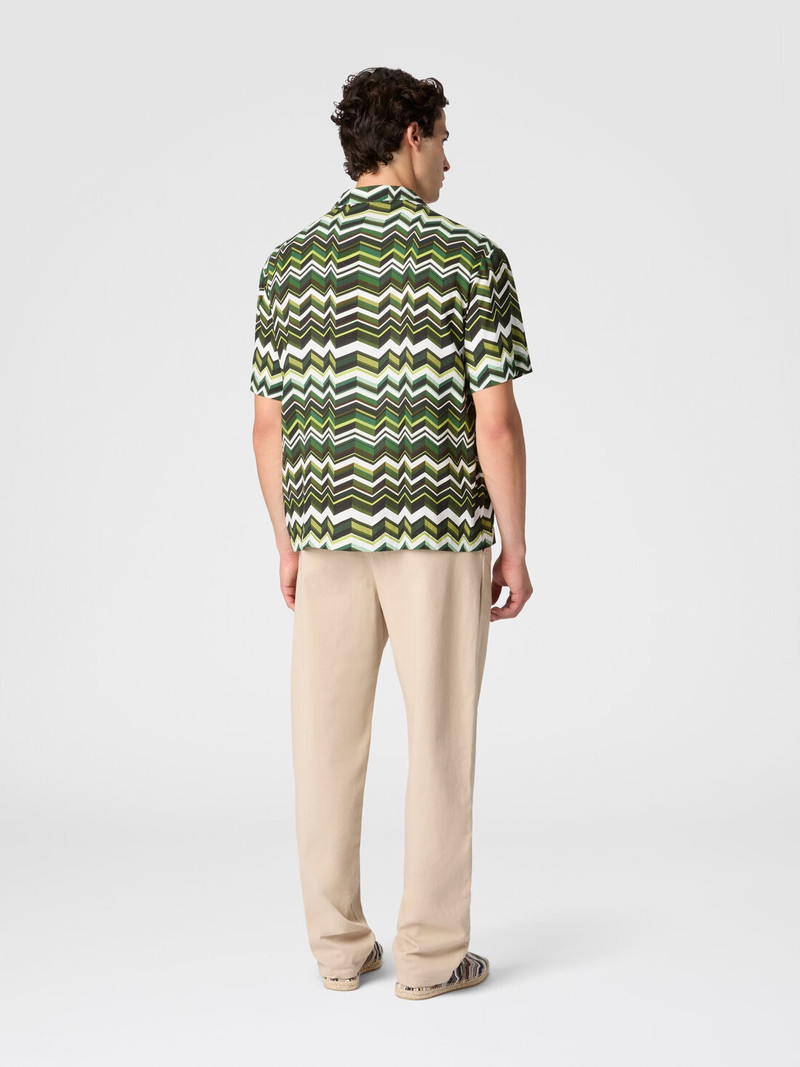 Bowling shirt in viscose with zigzag print 3