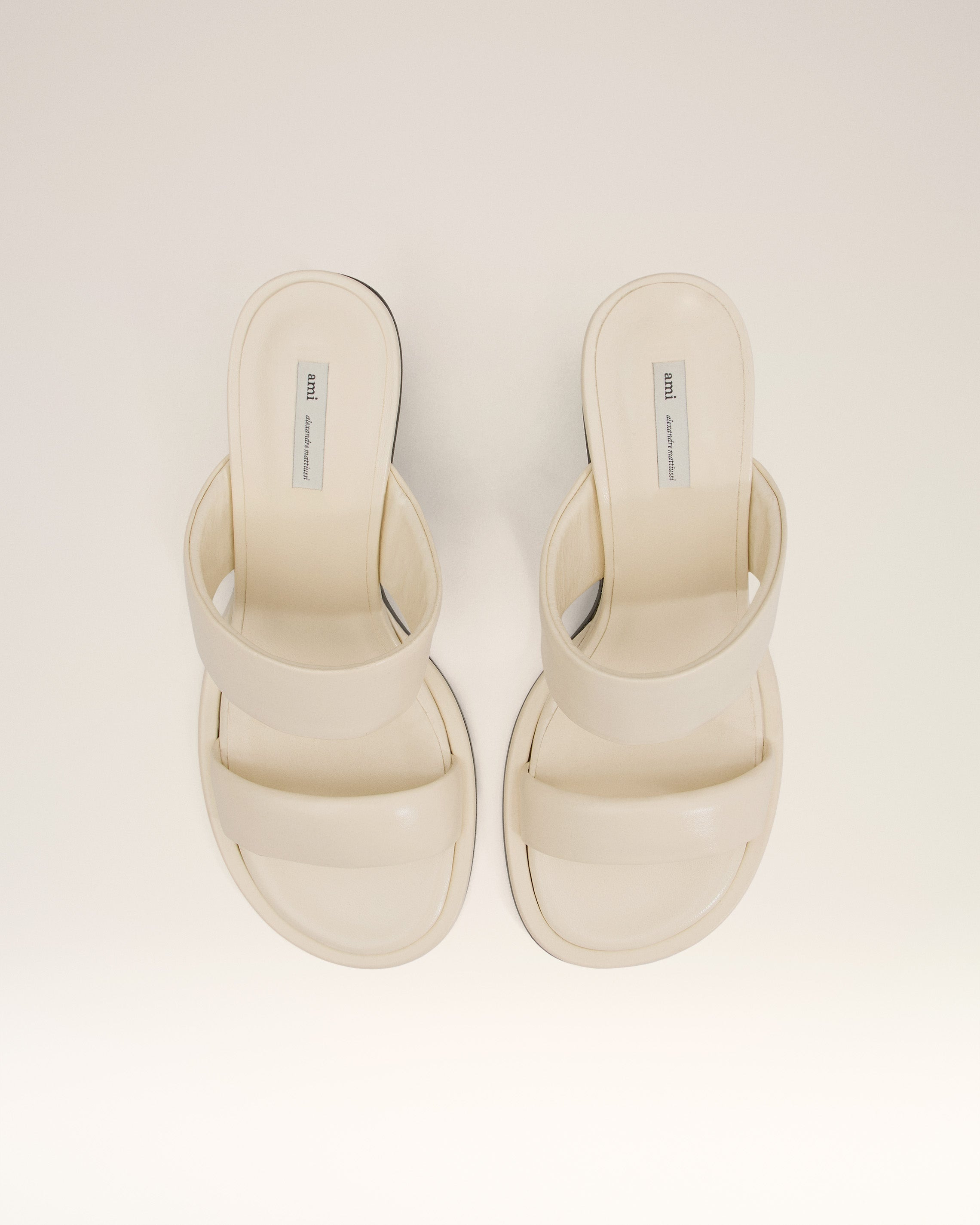BEIGE LEATHER PIANO SANDALS - 8