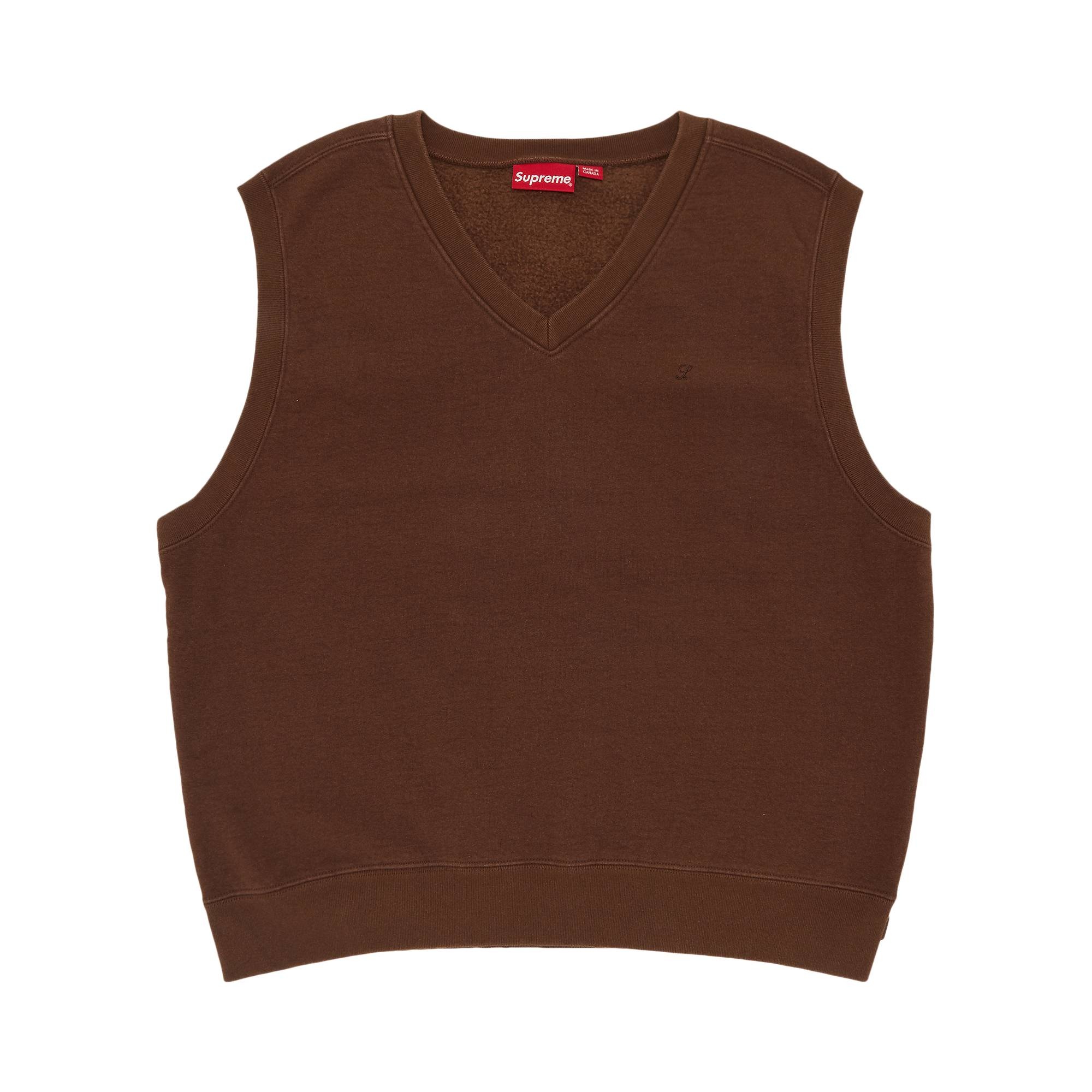 Supreme Sweatshirt Vest 'Brown' - 1