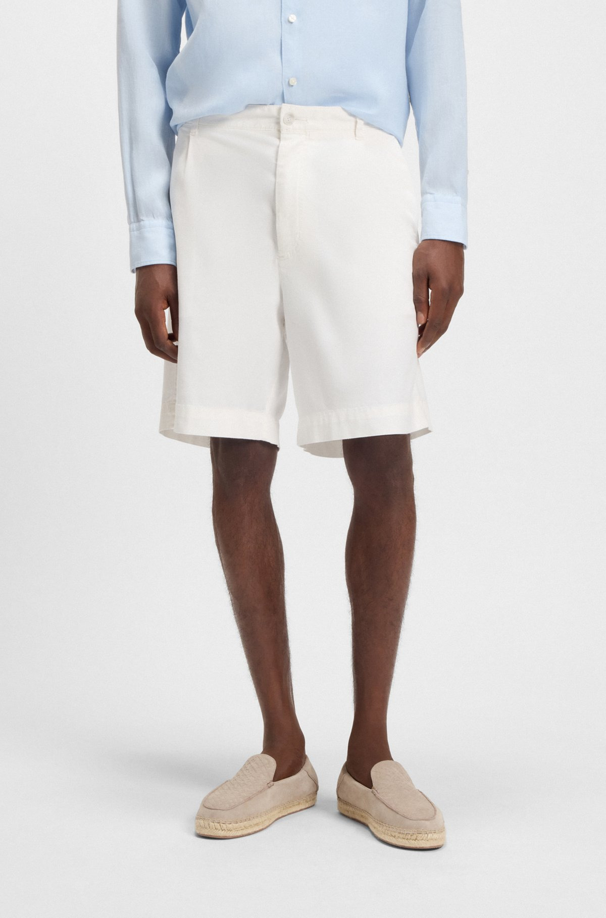 RELAXED-FIT SHORTS IN STRETCH-COTTON TWILL - 2
