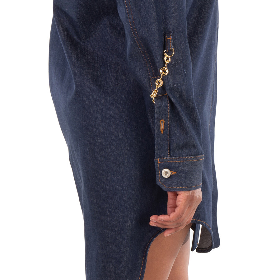 Loewe Leather Patch Chain Shirt Dress - 5