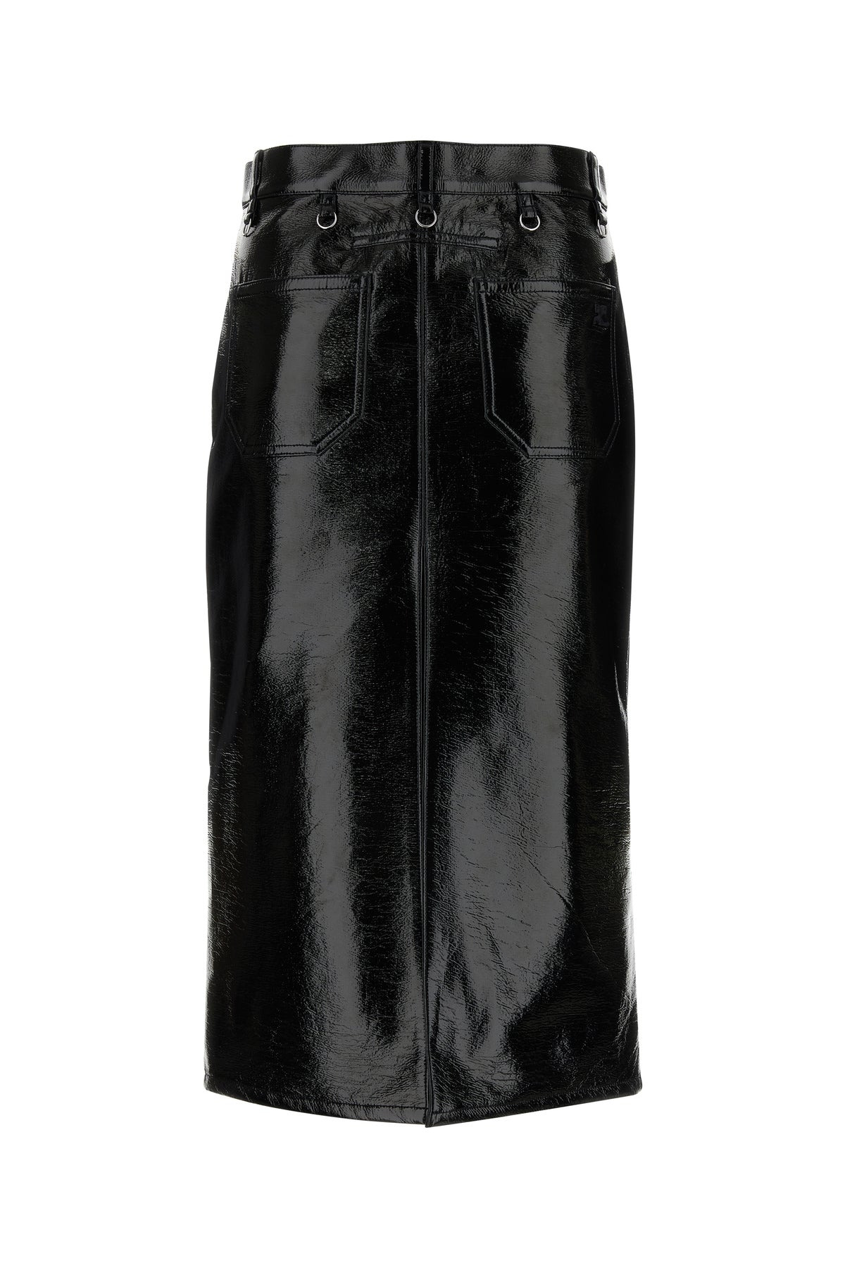 Black vinyl skirt - 2