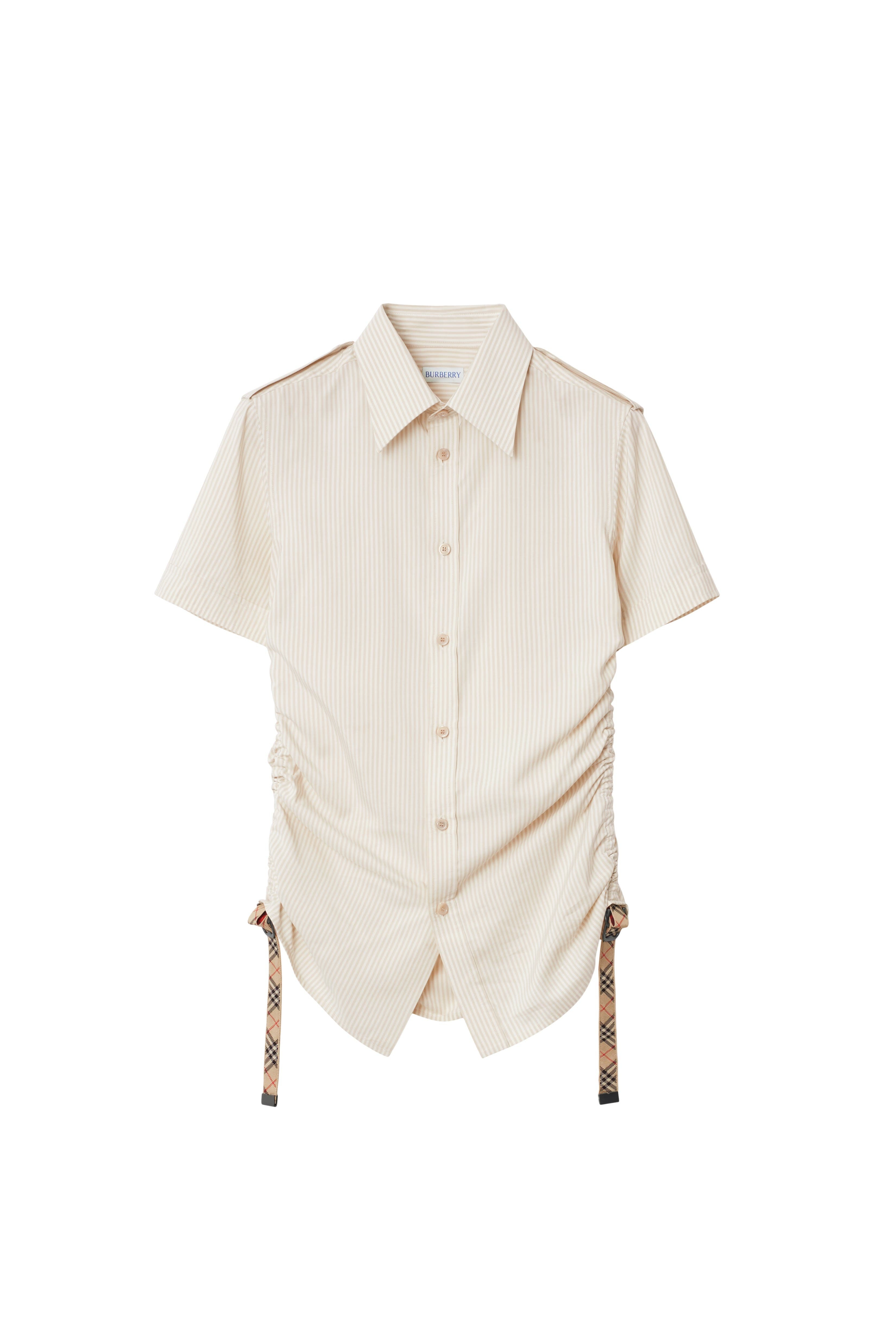 burberry Striped Silk Shirt in Clam at Nordstrom - 4