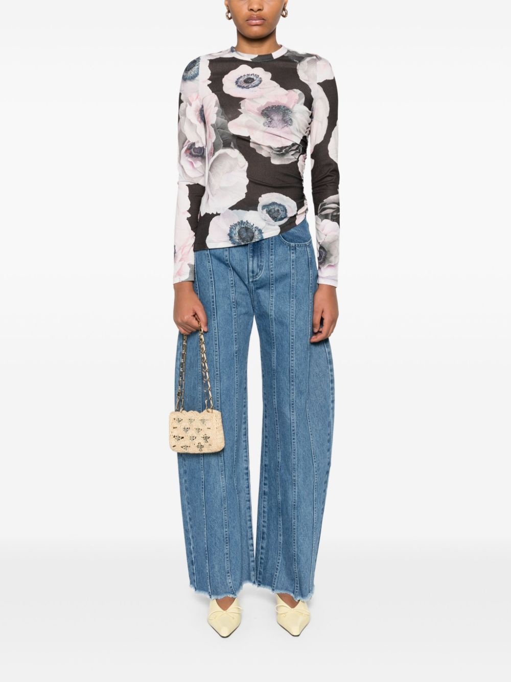 asymmetric long-sleeves top - 2