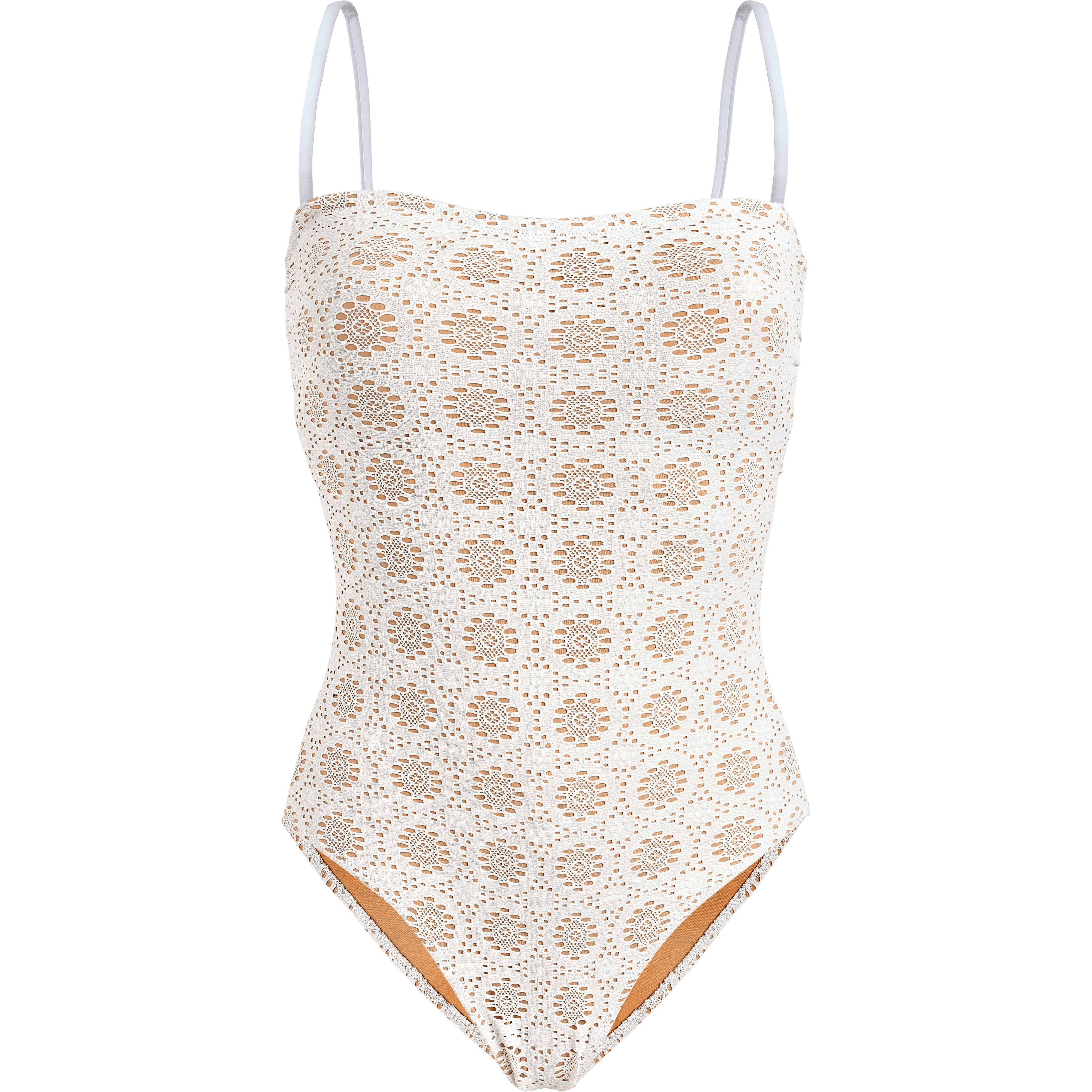 Women Bustier One-piece Swimsuit Broderies Anglaises - 1