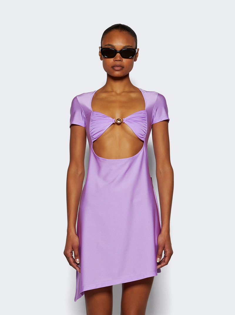 Marine Serre Draped Jersey Open Chest Dress Sweet Lilac outlook