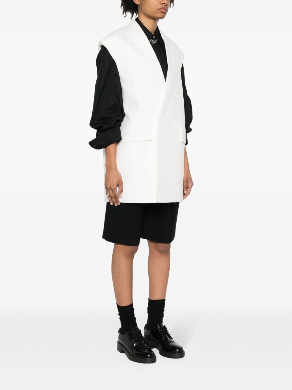 V-neck oversized gilet - 3