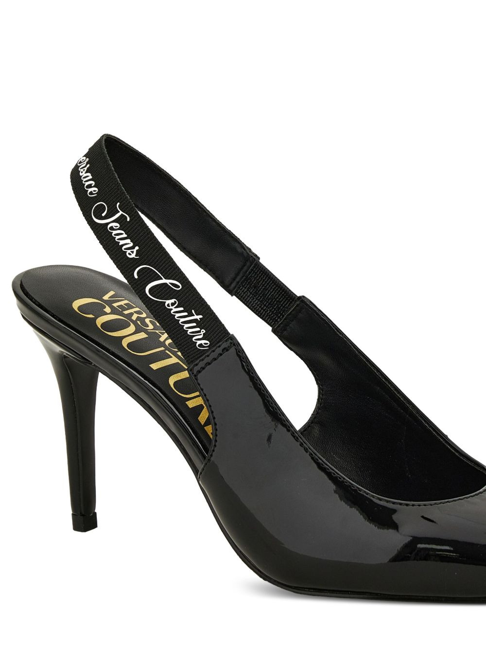 slingback patent leather pumps - 4