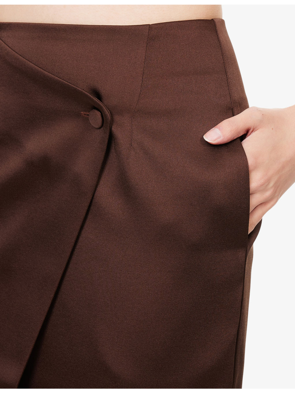 Bane Wrap Satin Midi Skirt - 5