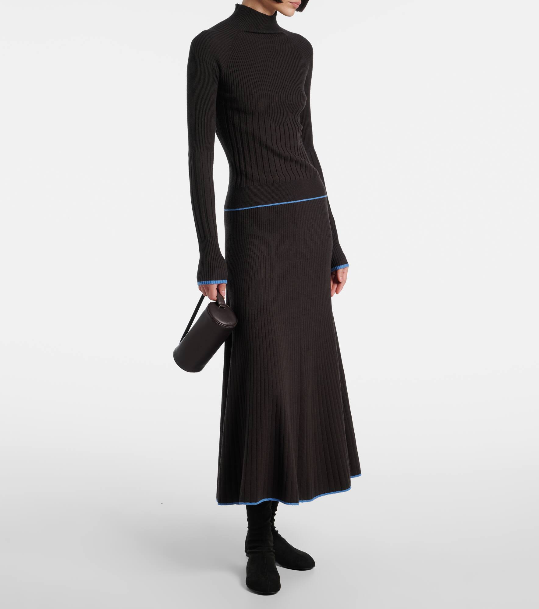 Carly ribbed-knit midi skirt - 2