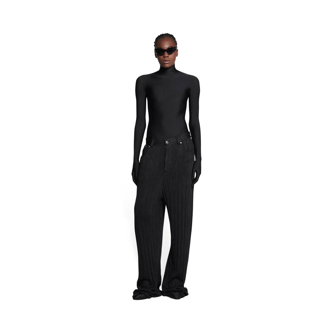 Women's Large Baggy Pants in Black - 2