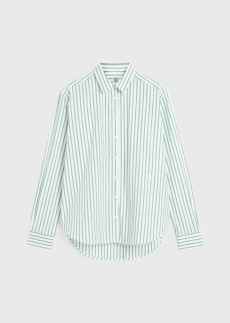 Signature cotton shirt white/green 1