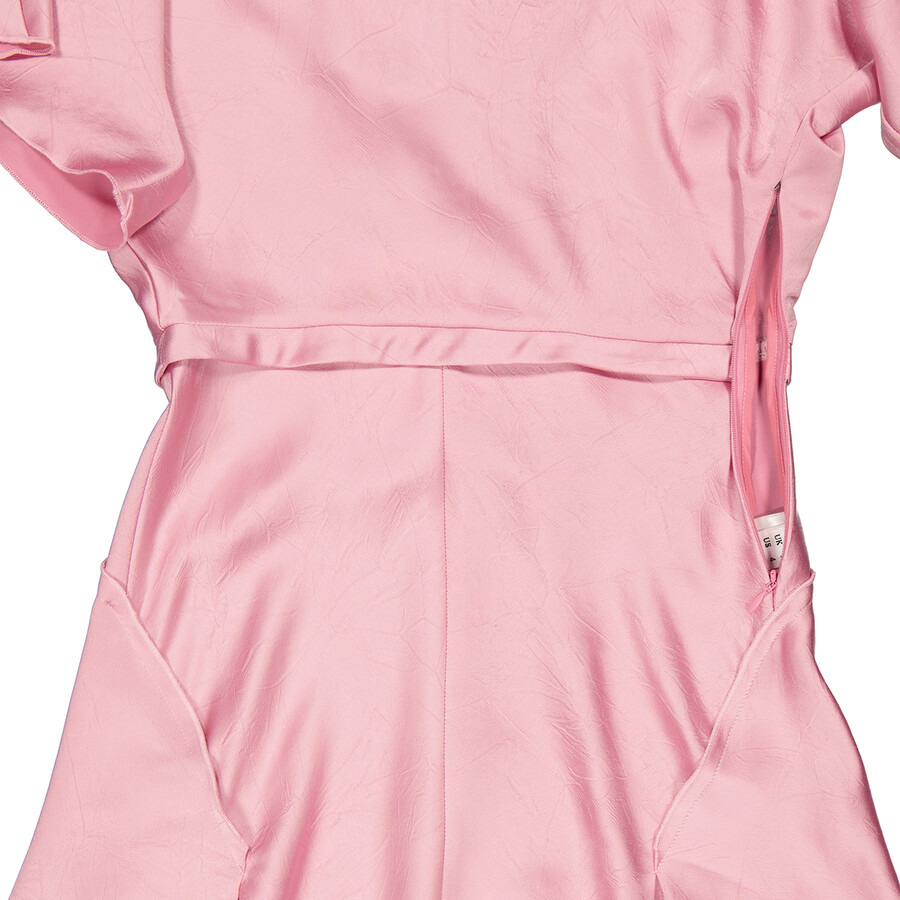 Victoria Beckham Draped Sleeve Satin Finish Dress - 7