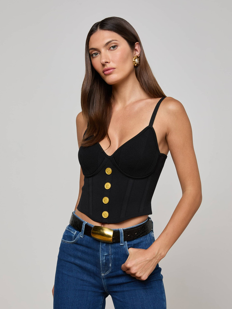 L'AGENCE Artemis Knit Corset Top outlook
