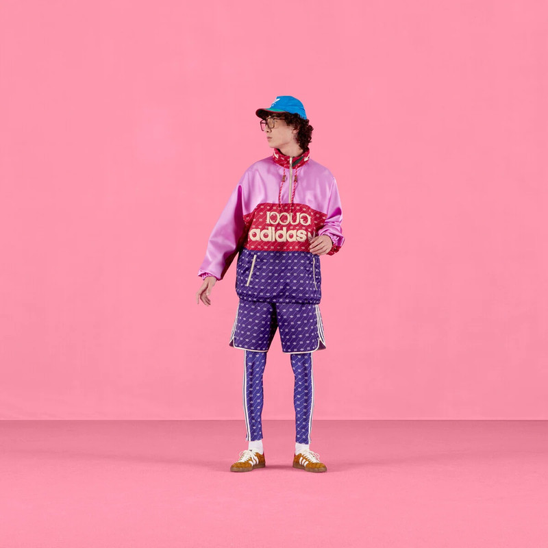 GUCCI adidas x Gucci Trefoil print shorts outlook