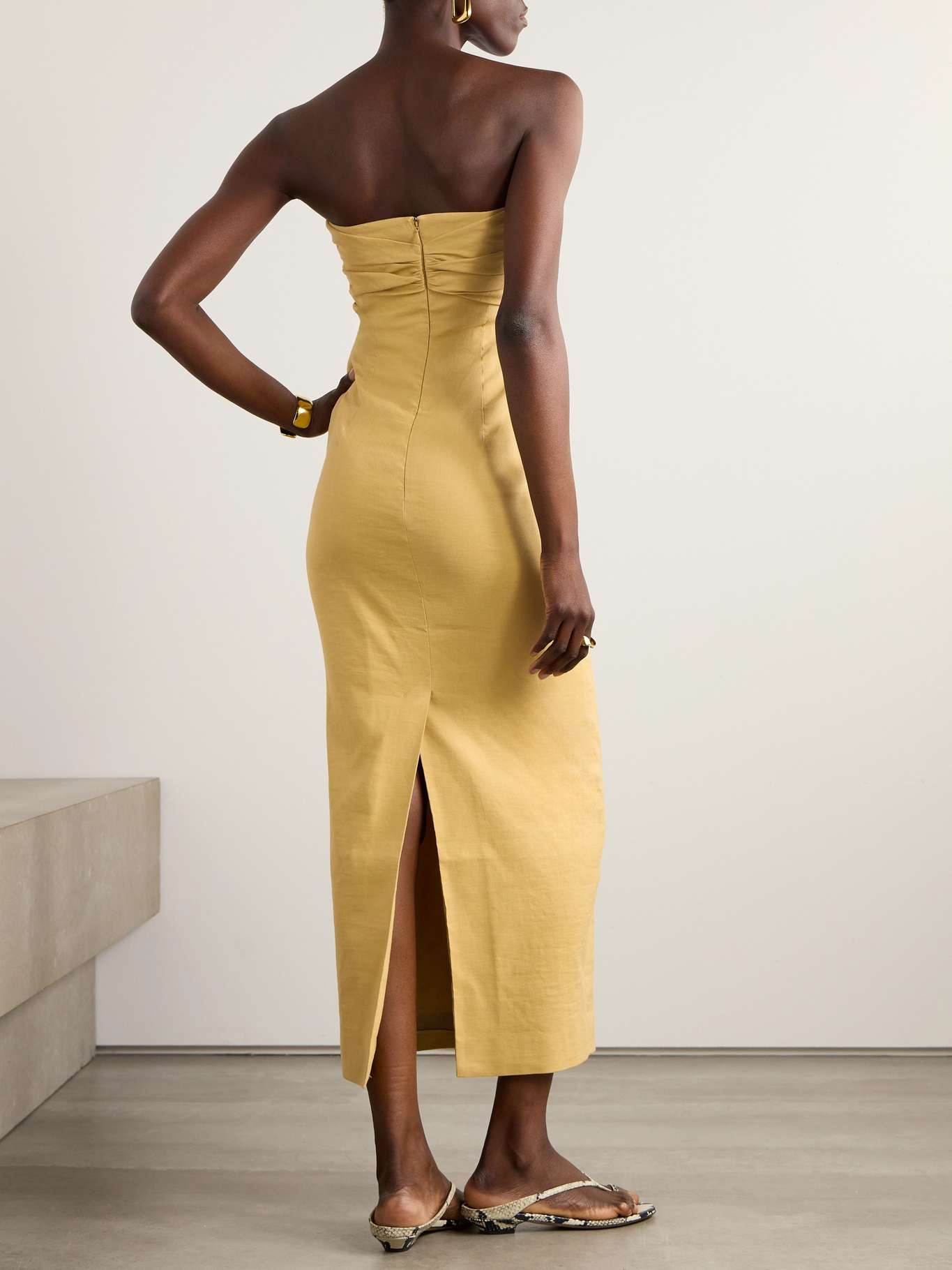 Rahel tie-front cotton-blend midi dress - 3