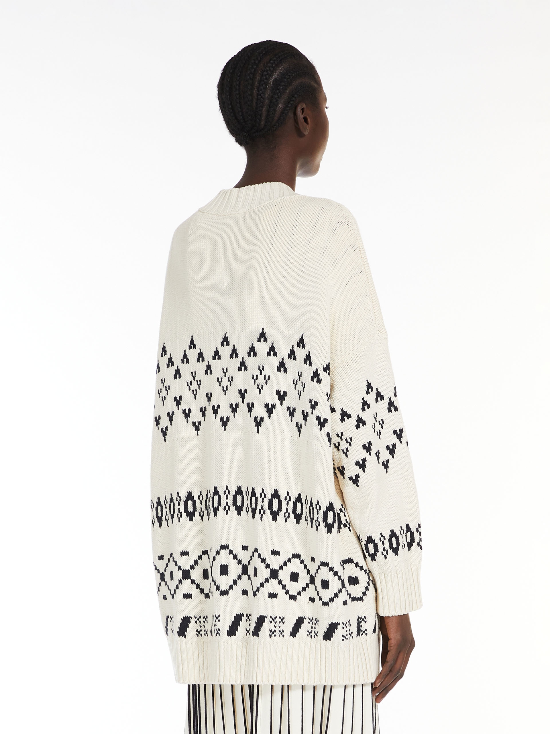 ACACIA Oversized jacquard cotton cardigan - 4