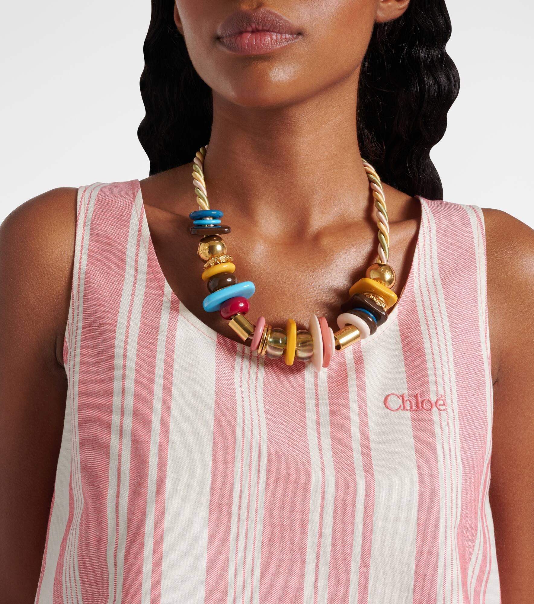 Logo striped cotton top - 4