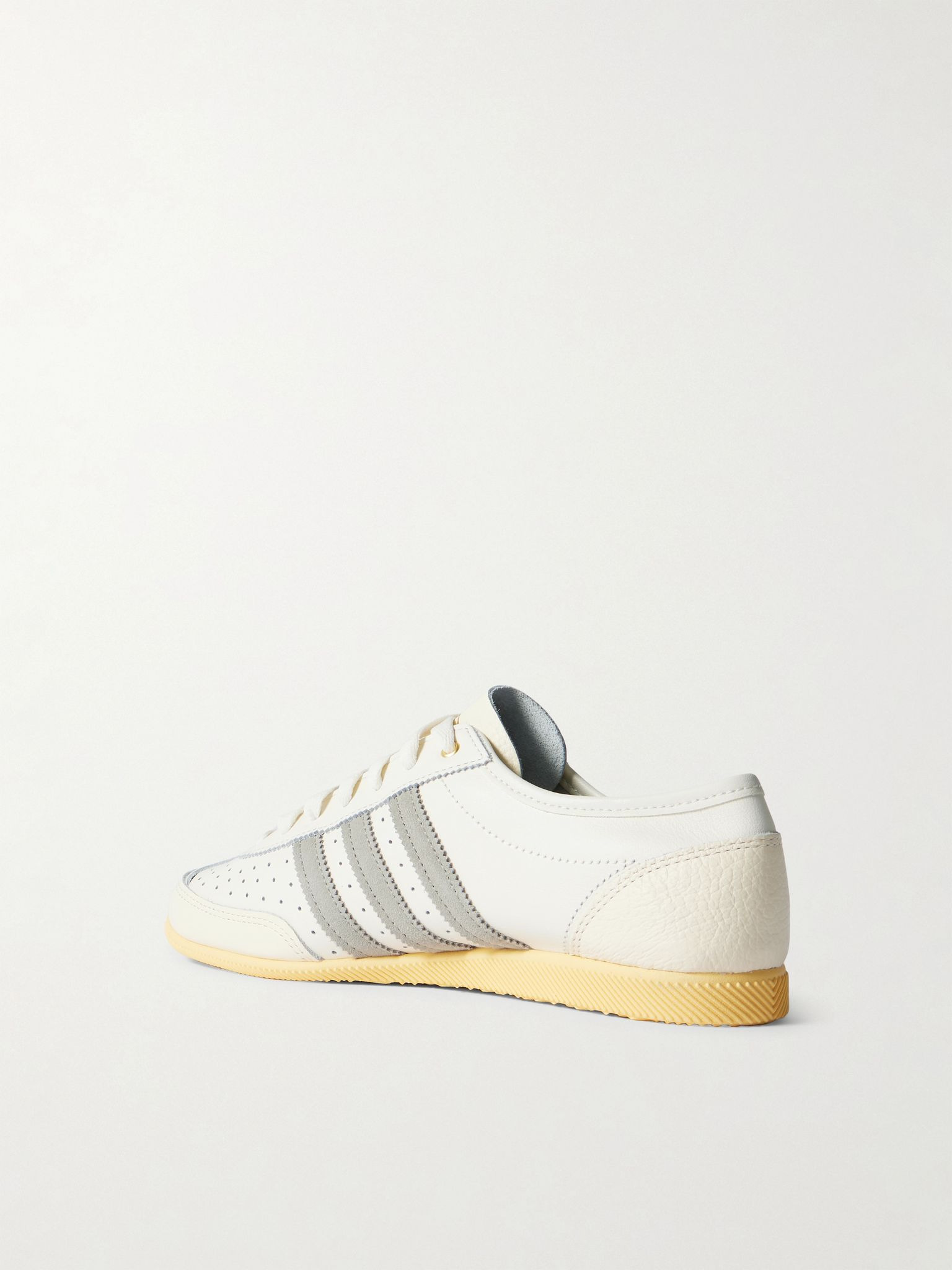 Japan Decon W perforated suede-trimmed leather sneakers Off-white - 3