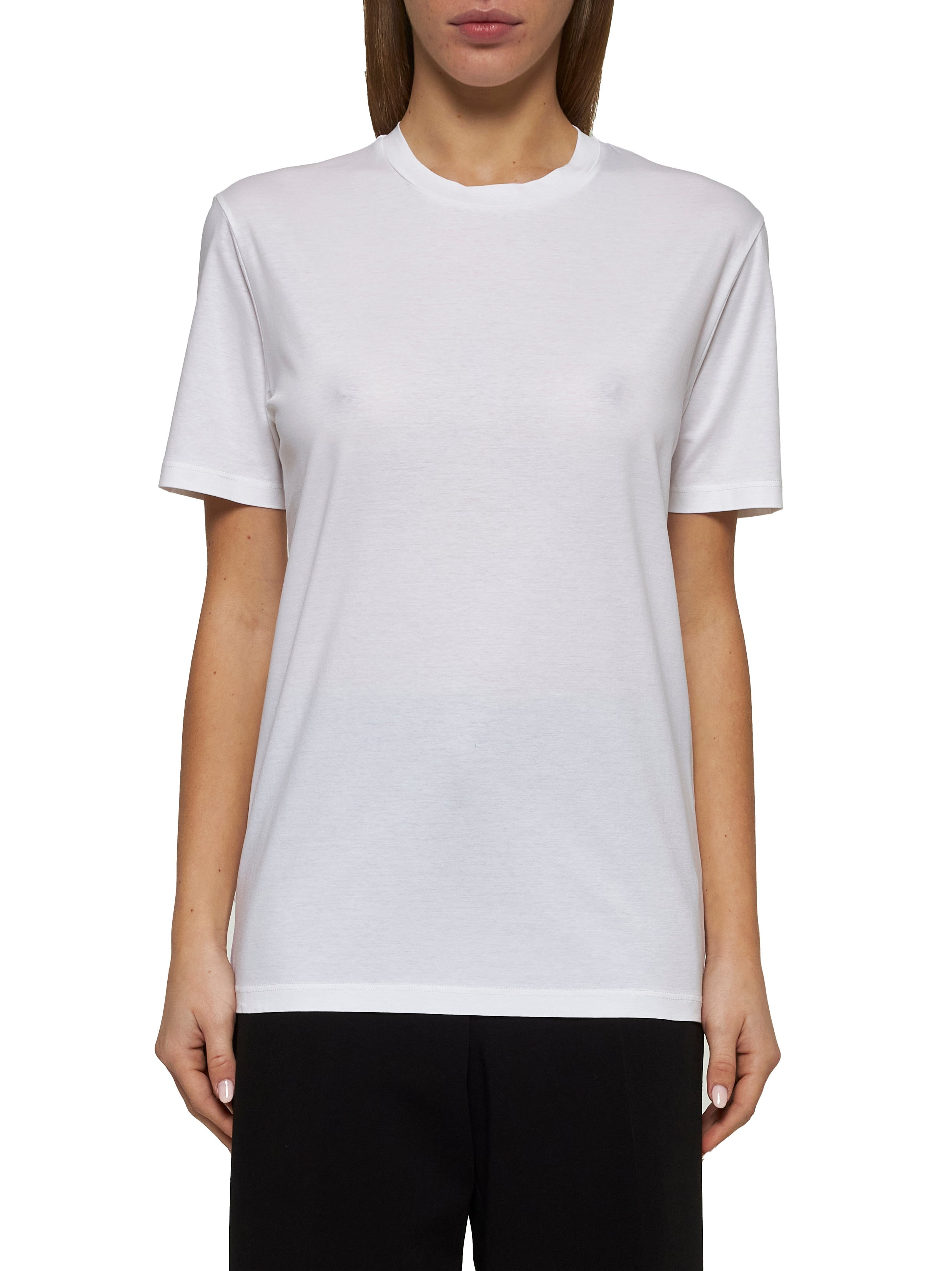 Jil Sander Women White Cotton Jersey Crewneck T-Shirt - 2