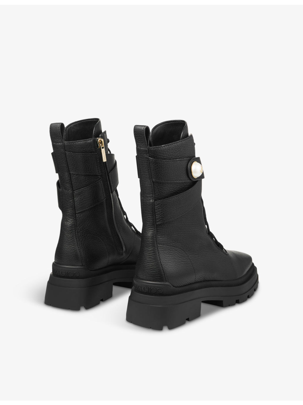 Noemi 45 logo-embellished grained-leather heeled ankle boots - 3