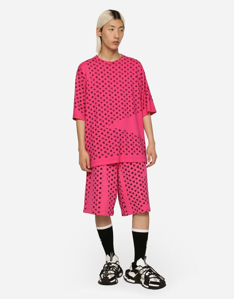 Dolce & Gabbana Jersey jogging shorts with DG heart print outlook