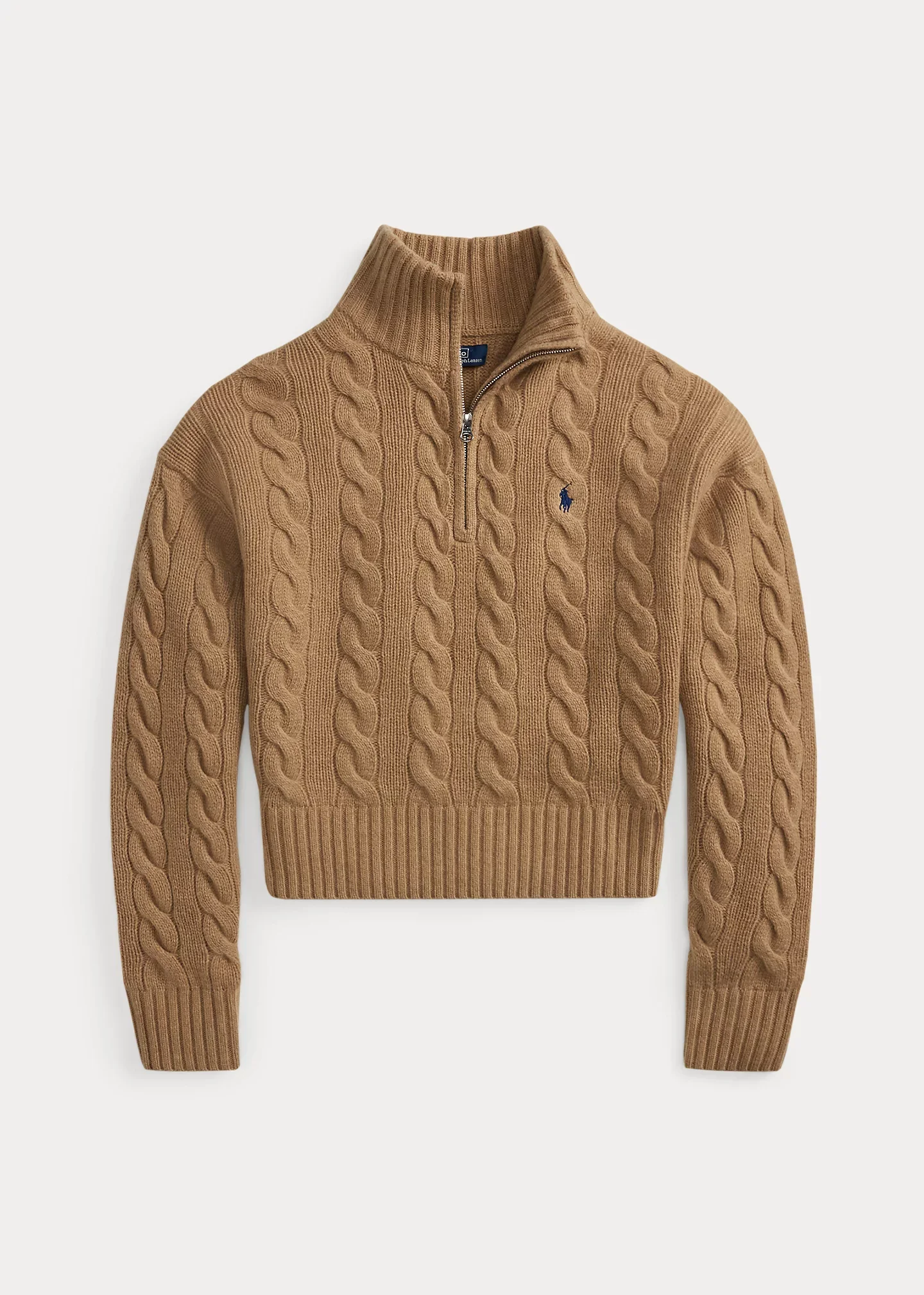 Cable Wool-Cashmere Half-Zip Sweater - 1