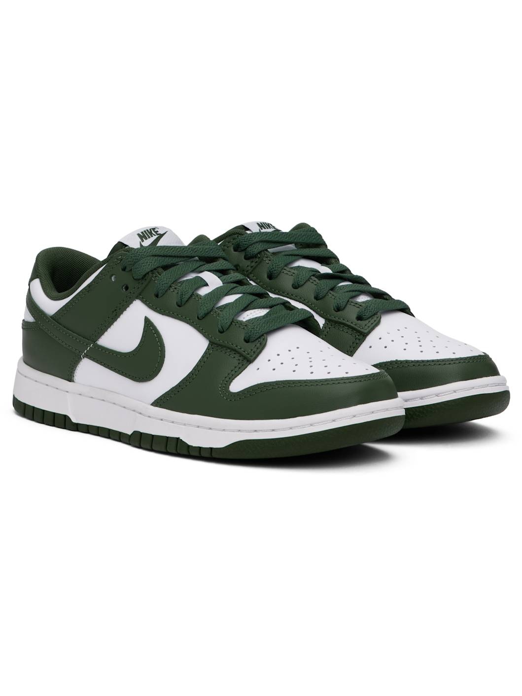 White & Green Dunk Low Retro Sneakers - 4