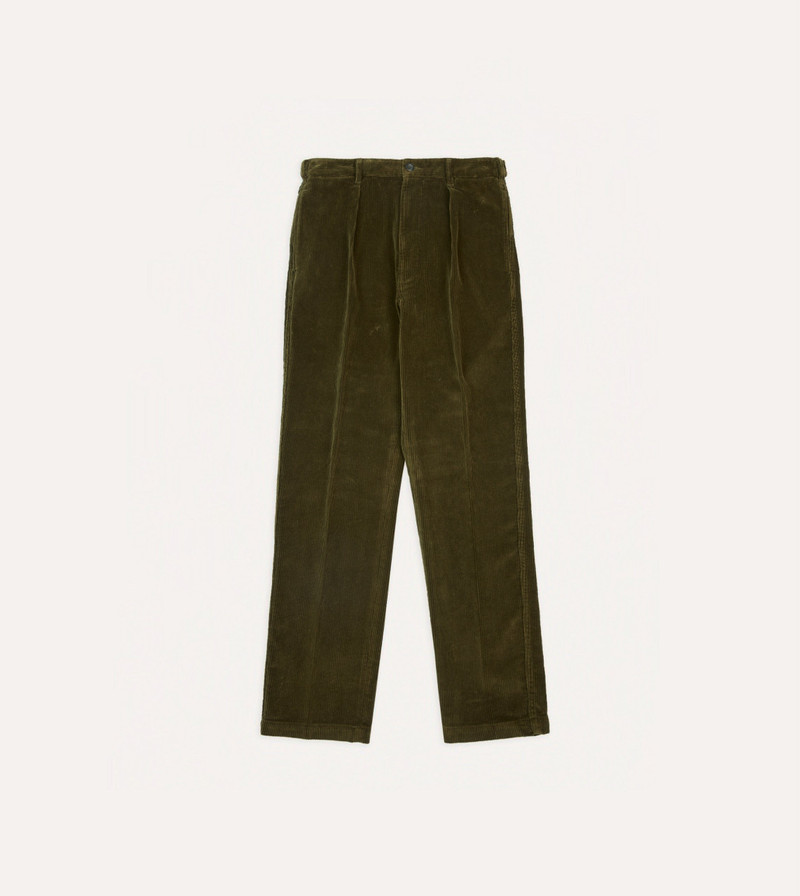 Olive Cotton Corduroy Games Trousers - 1