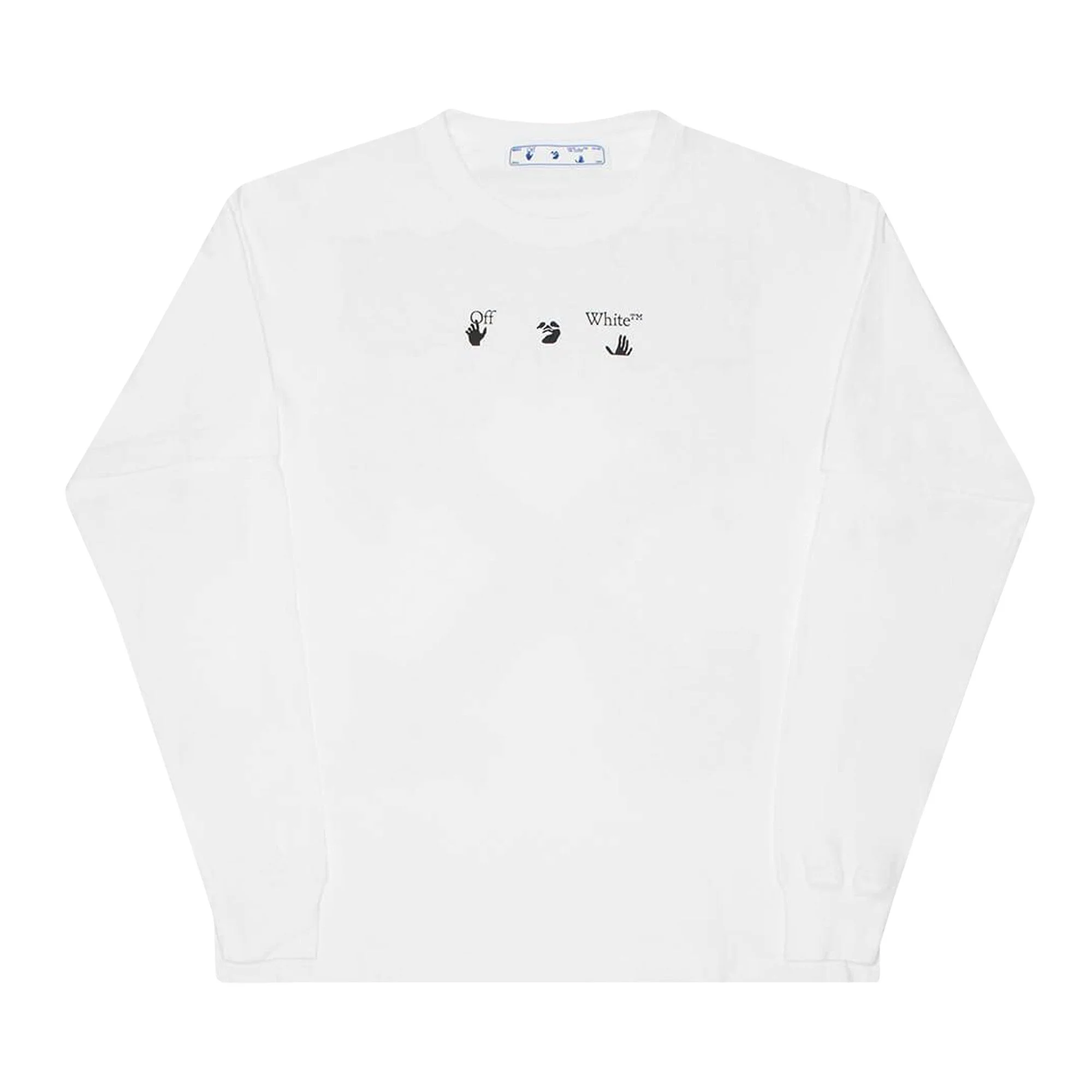 Off-White Blue Marker Double Sleeve Tee 'White/Blue' - 1