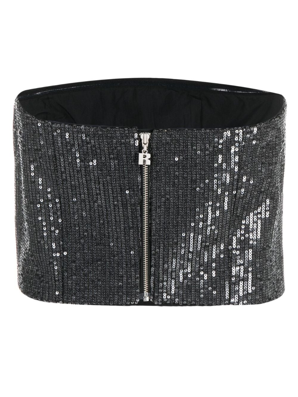 sequin-embellished strapless crop top - 2