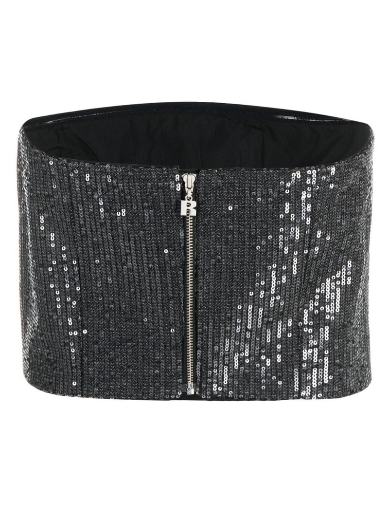 ROTATE sequin-embellished strapless crop top outlook