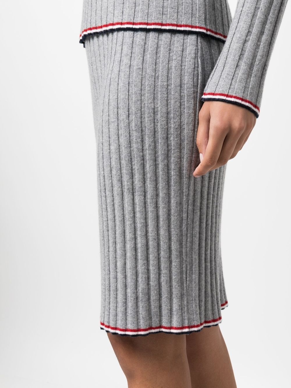 ribbed-knit cashmere pencil skirt - 5