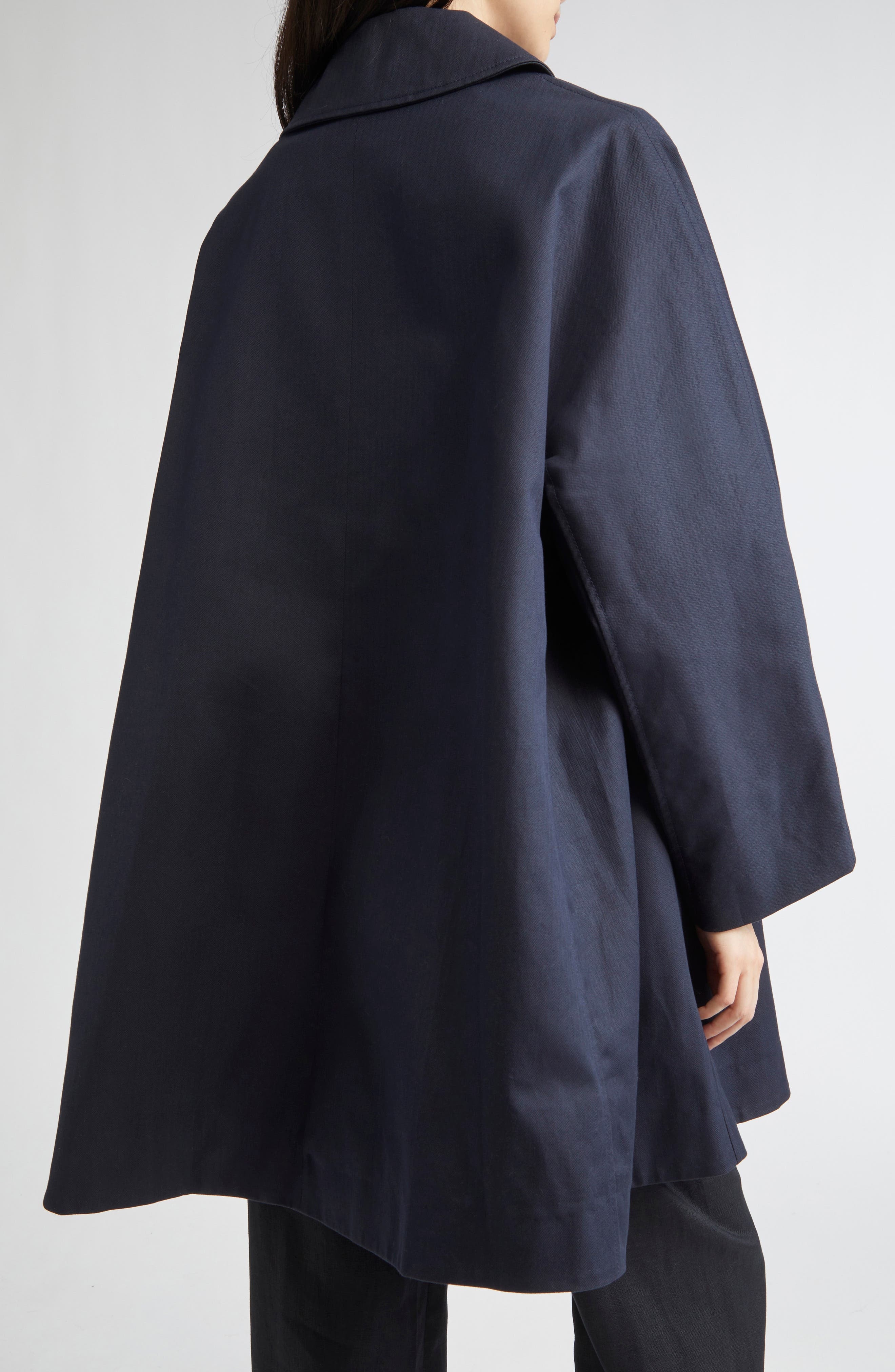 Bode Waxed Cotton Peacoat in Navy at Nordstrom - 3
