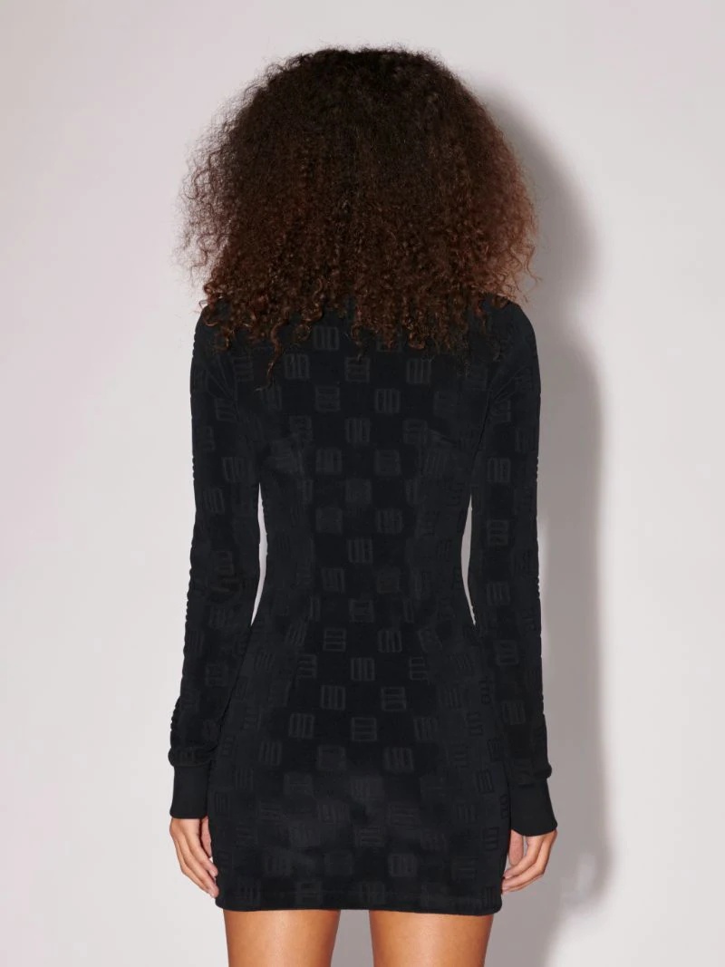 MONOGRAM CUTTED ZIP MINI DRESS - 4