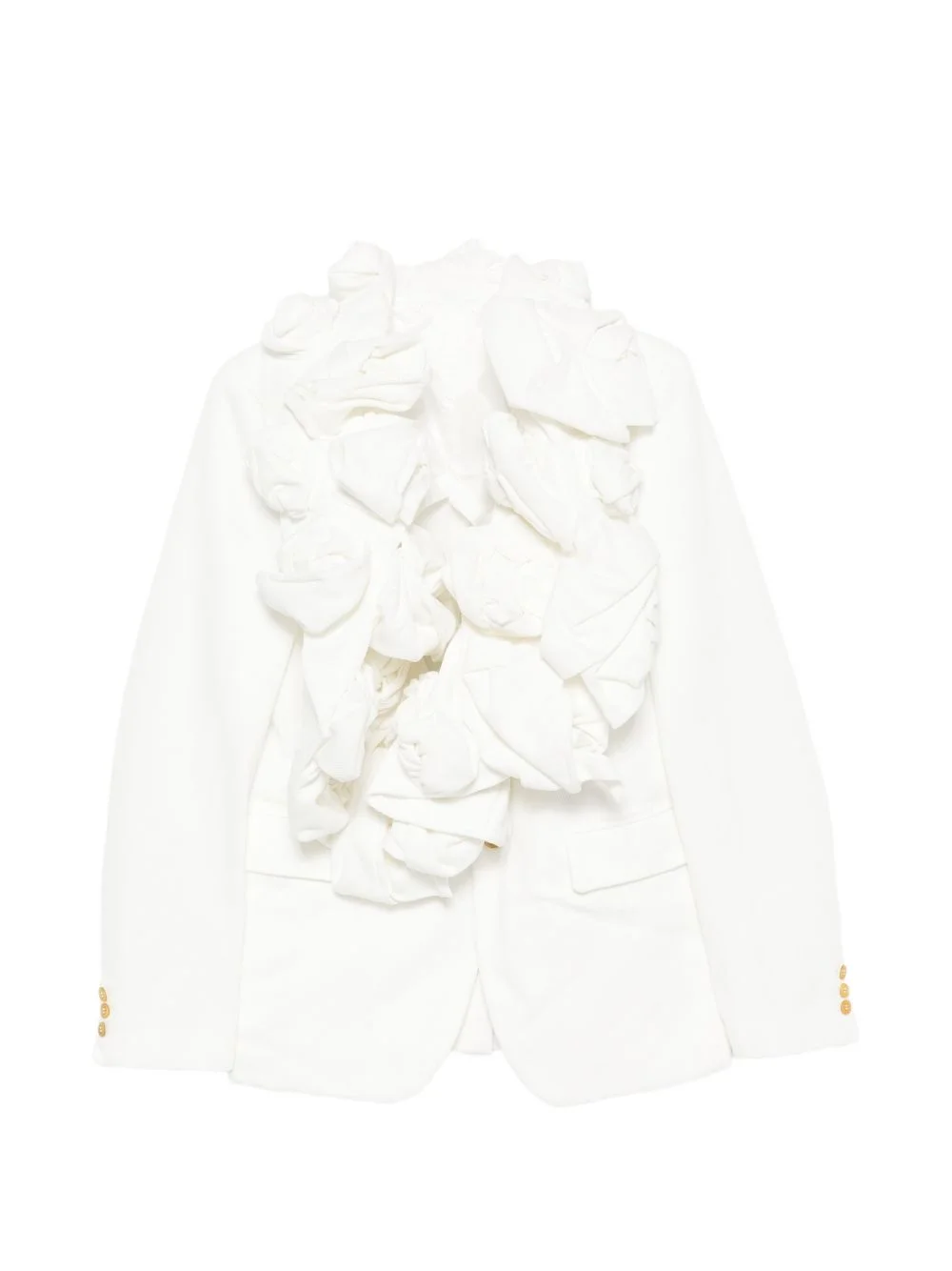 ruffled floral-appliqué jacket - 1