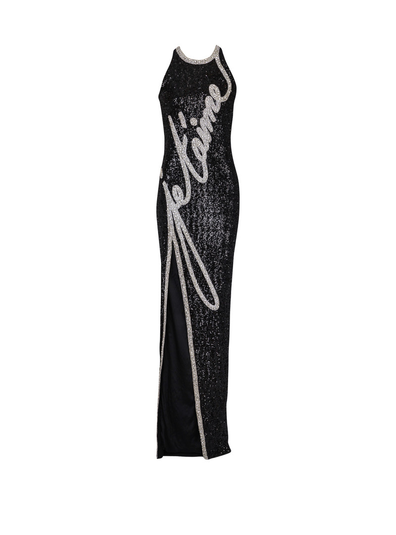 Long "Love Letter" embroidered sequin dress 1