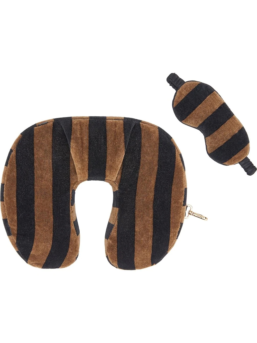 striped neck pillow and eye mask set - 1