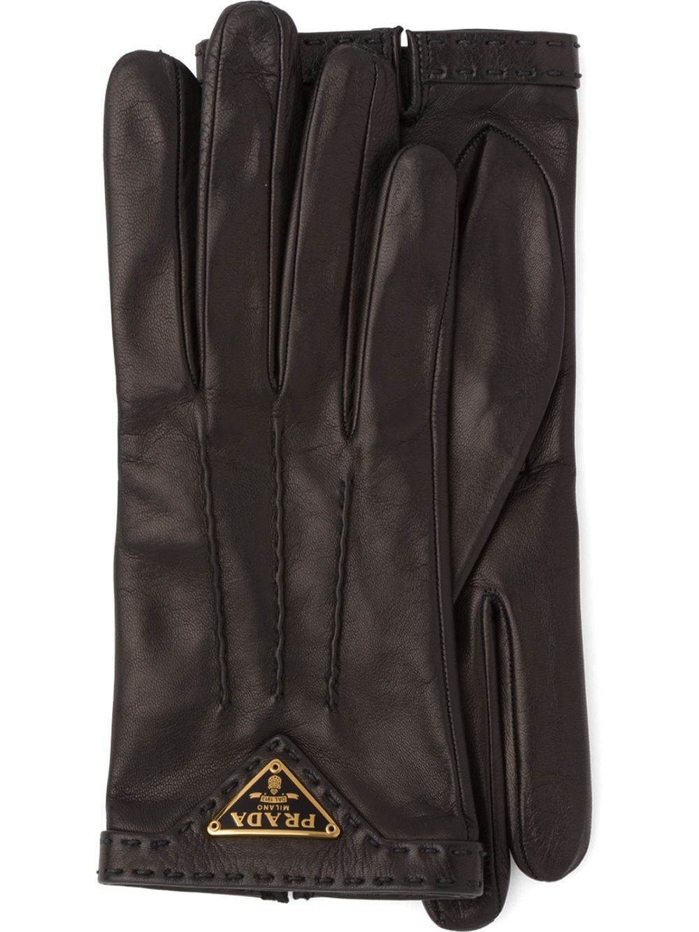logo-plaque slip-on gloves - 1