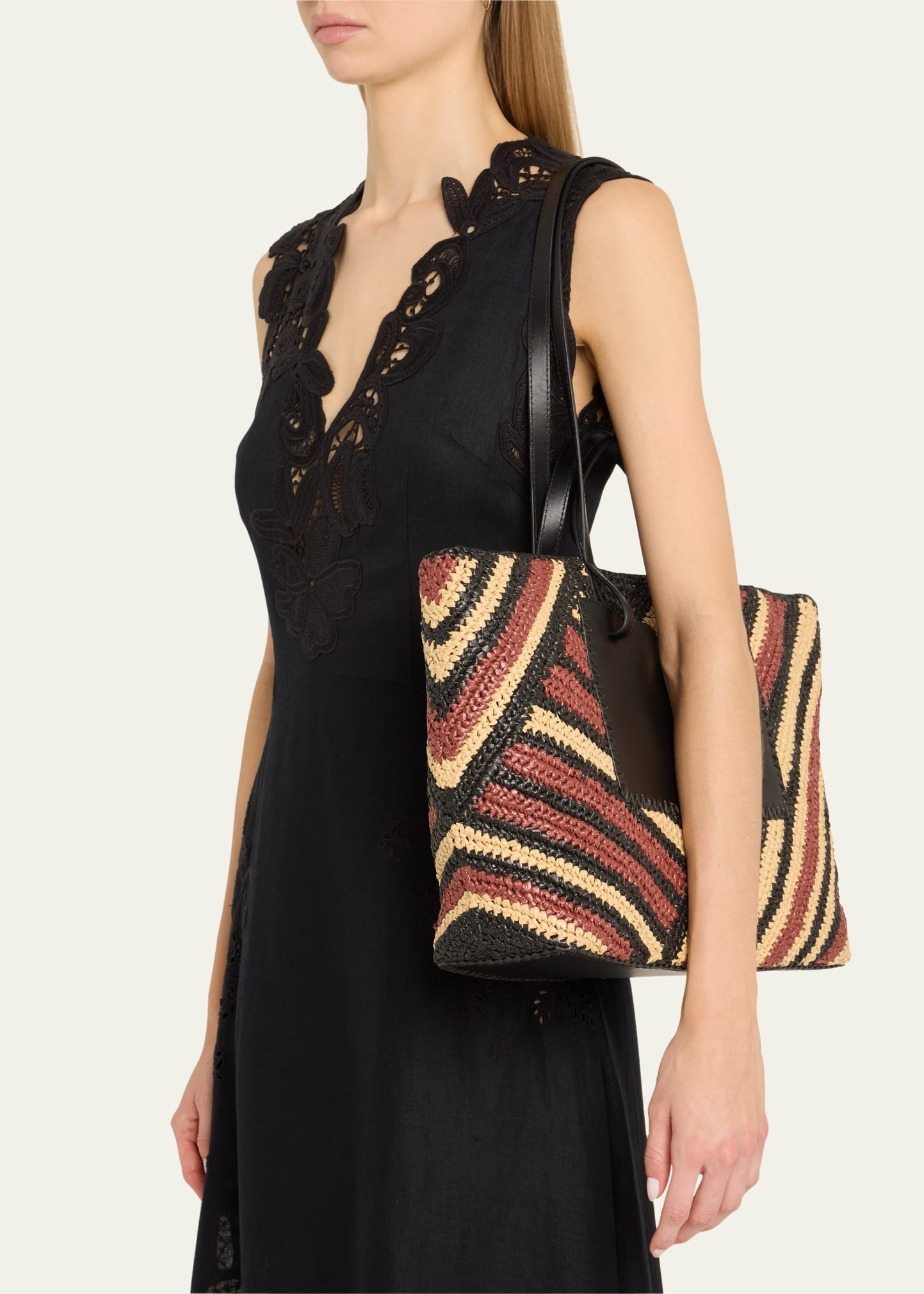 Lali Large Striped Raffia Tote Bag - 2